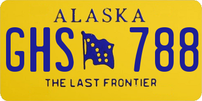 AK license plate GHS788
