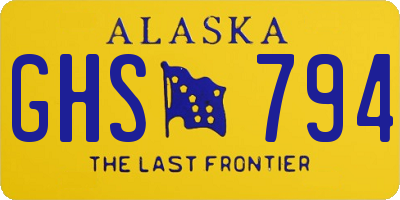 AK license plate GHS794