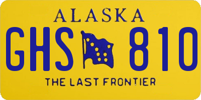 AK license plate GHS810