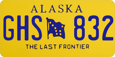 AK license plate GHS832