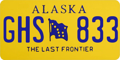 AK license plate GHS833