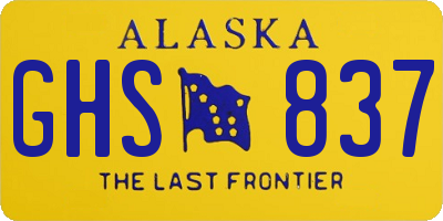 AK license plate GHS837