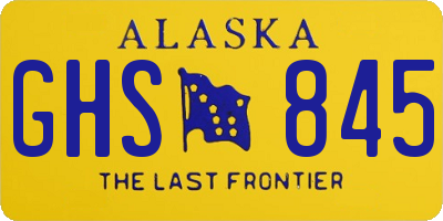 AK license plate GHS845