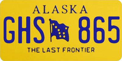 AK license plate GHS865