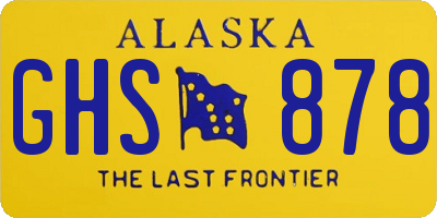 AK license plate GHS878
