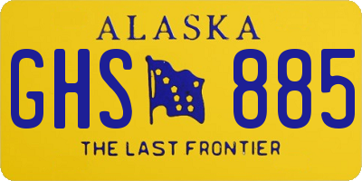 AK license plate GHS885
