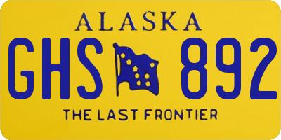 AK license plate GHS892