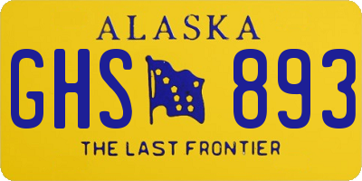 AK license plate GHS893