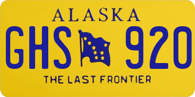 AK license plate GHS920