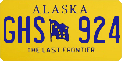 AK license plate GHS924