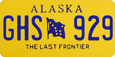 AK license plate GHS929