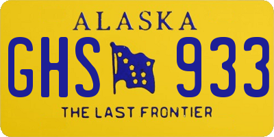 AK license plate GHS933