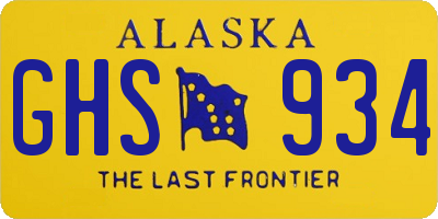 AK license plate GHS934