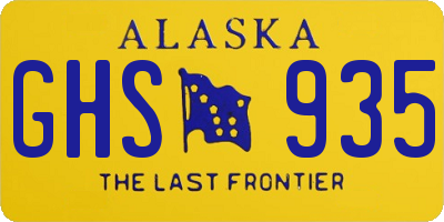 AK license plate GHS935