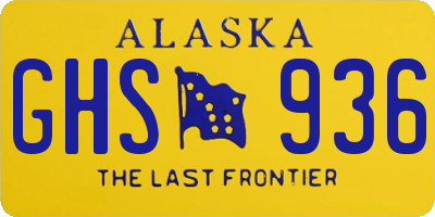 AK license plate GHS936