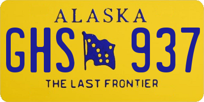 AK license plate GHS937