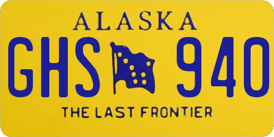 AK license plate GHS940