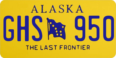 AK license plate GHS950