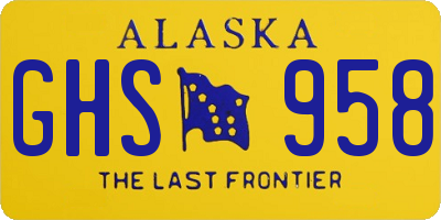 AK license plate GHS958