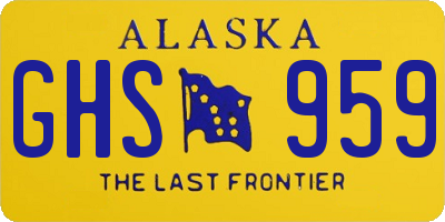 AK license plate GHS959