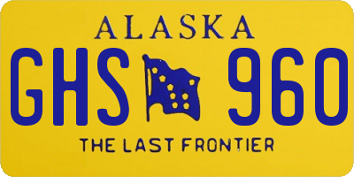 AK license plate GHS960