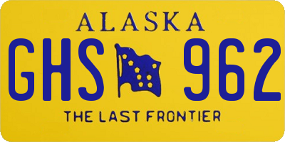 AK license plate GHS962