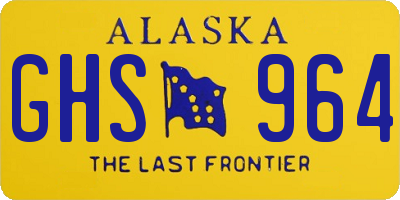 AK license plate GHS964