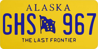 AK license plate GHS967