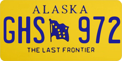 AK license plate GHS972