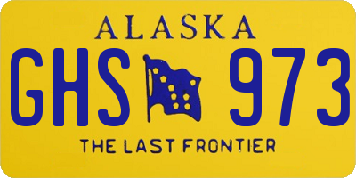 AK license plate GHS973