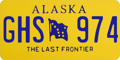 AK license plate GHS974