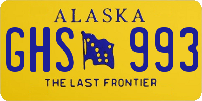 AK license plate GHS993