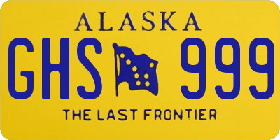 AK license plate GHS999