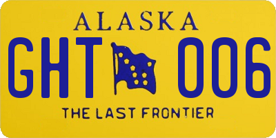 AK license plate GHT006