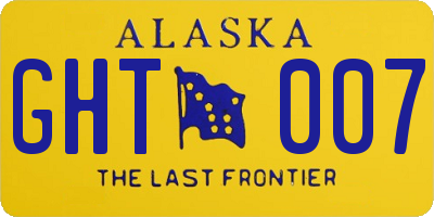 AK license plate GHT007