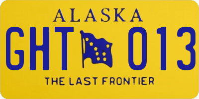 AK license plate GHT013