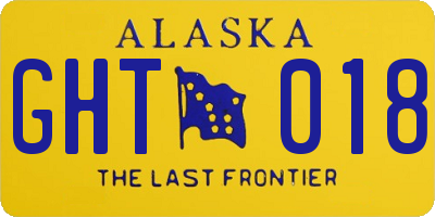AK license plate GHT018