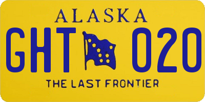 AK license plate GHT020