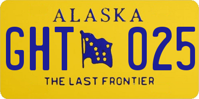 AK license plate GHT025