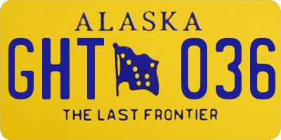 AK license plate GHT036