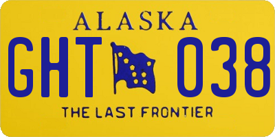 AK license plate GHT038