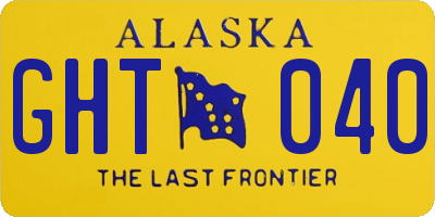 AK license plate GHT040