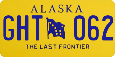 AK license plate GHT062
