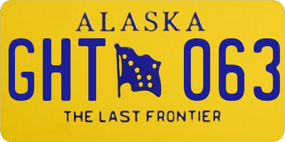AK license plate GHT063