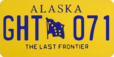 AK license plate GHT071