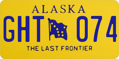 AK license plate GHT074
