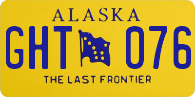 AK license plate GHT076
