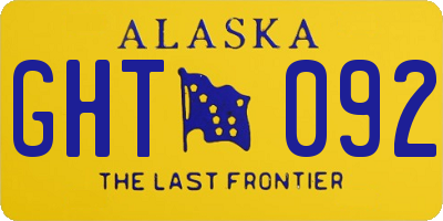 AK license plate GHT092