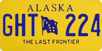 AK license plate GHT224