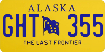AK license plate GHT355